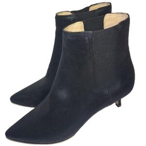 Katy Perry The Joan Faux Leather Black Metallic Booties Womens Size 9.5 EUC